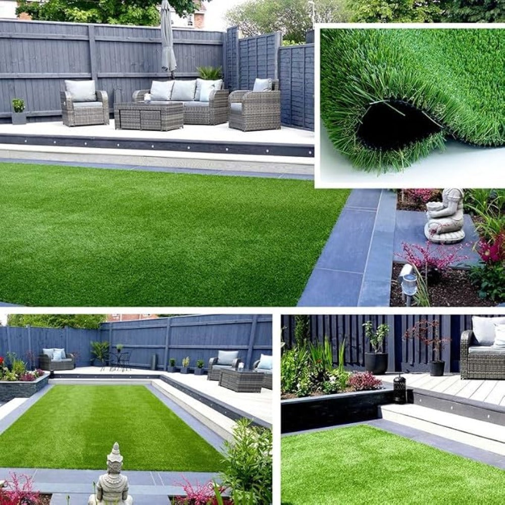 Outdoor Artificial Grass Roll - 0.7" Pile Height, 6 ft x 10 ft, Non-Adhesive Backing
