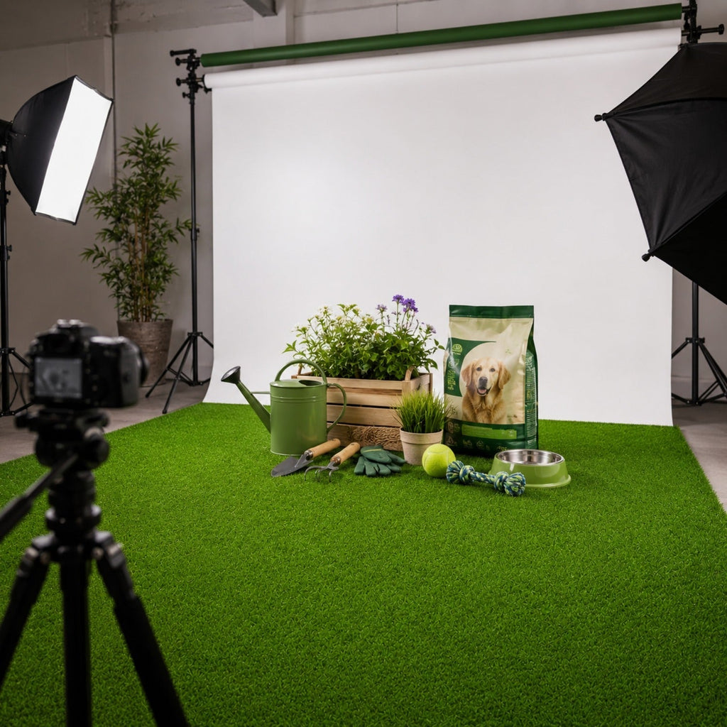 Outdoor Artificial Grass Roll - 0.7" Pile Height, 6.5 ft x 15 ft, Non-Adhesive Backing