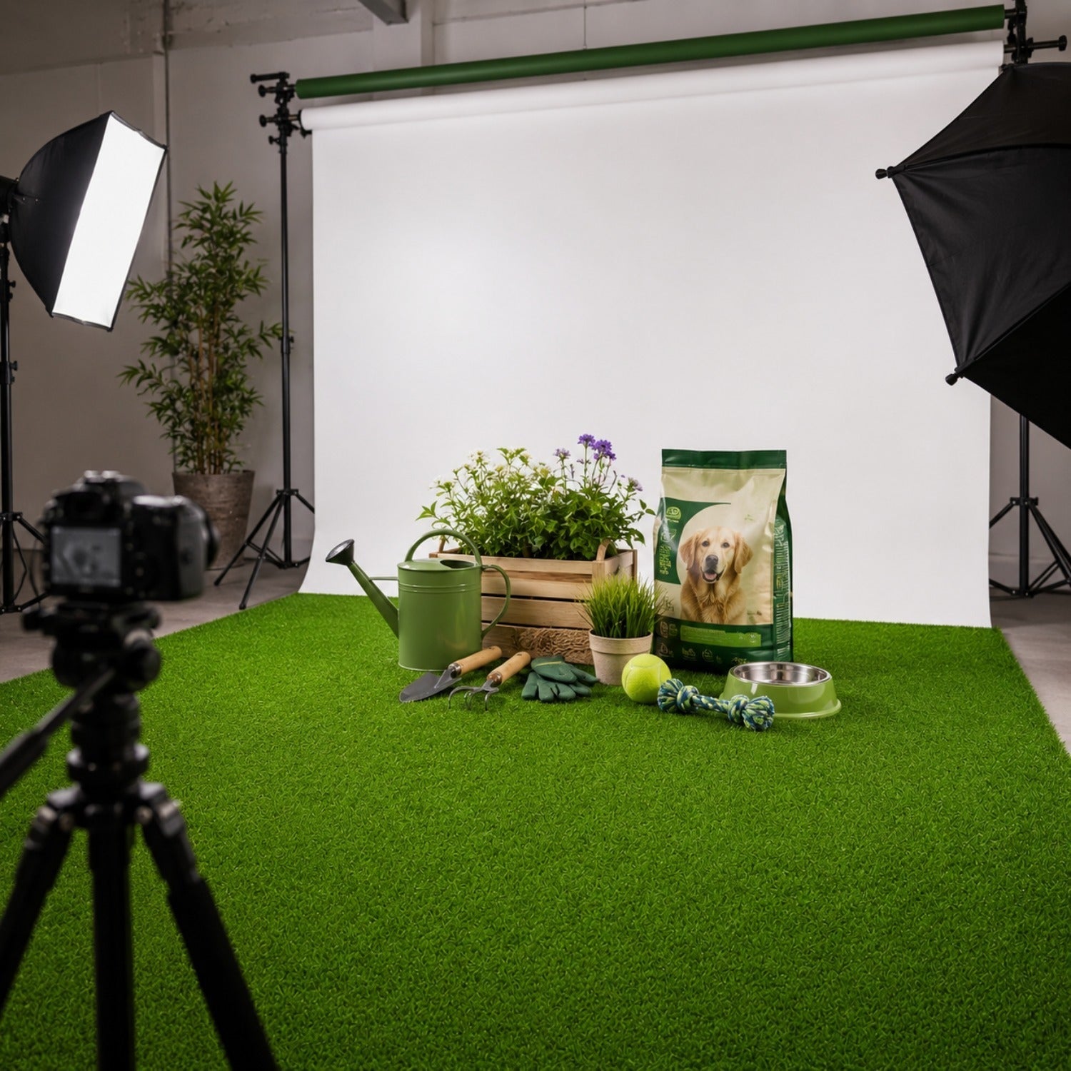 Outdoor Artificial Grass Roll - 0.7" Pile Height, 6.5 ft x 15 ft, Non-Adhesive Backing