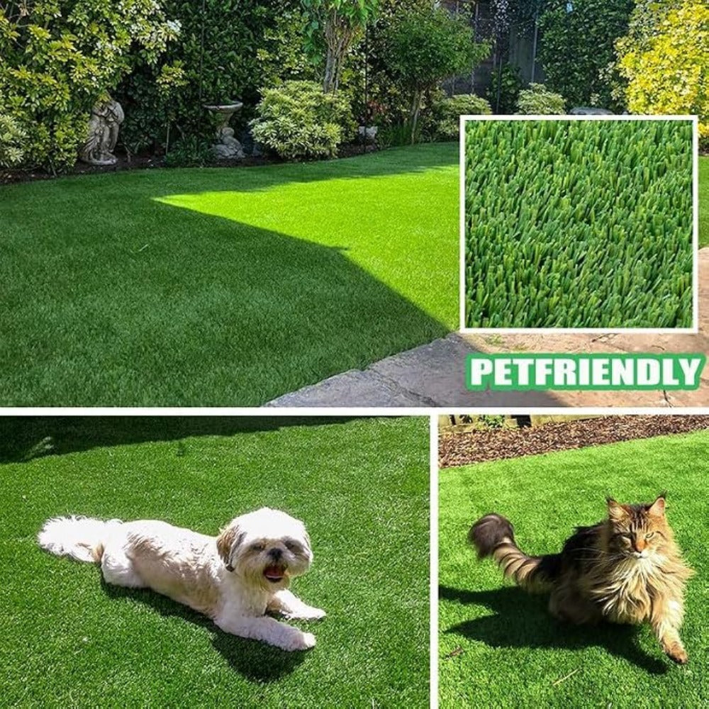 Outdoor Artificial Grass Roll - 0.7" Pile Height, 6 ft x 10 ft, Non-Adhesive Backing