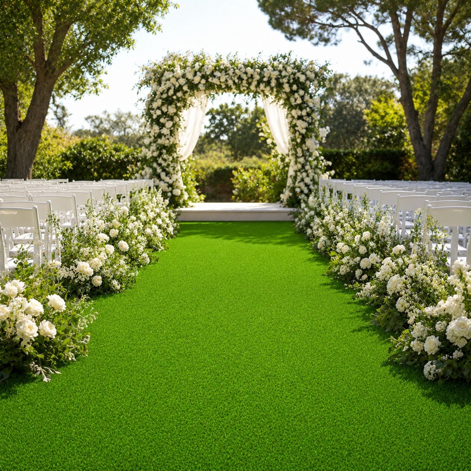 Outdoor Artificial Grass Roll - 0.7" Pile Height, 6.5 ft x 15 ft
