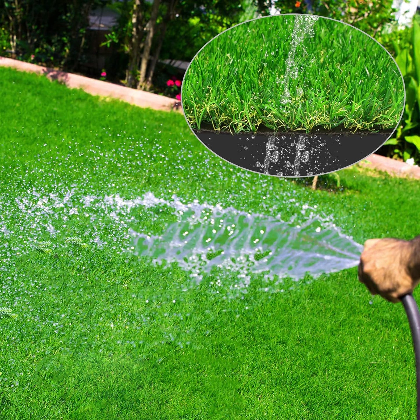 Outdoor Artificial Grass Roll - 0.7" Pile Height, 3 ft x 32 ft