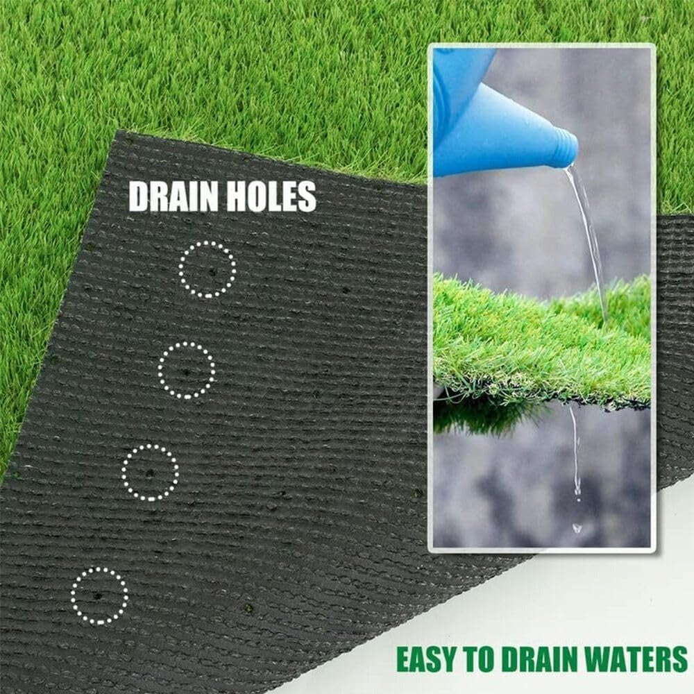 Outdoor Artificial Grass Roll - 0.7" Pile Height, 6 ft x 10 ft, Non-Adhesive Backing