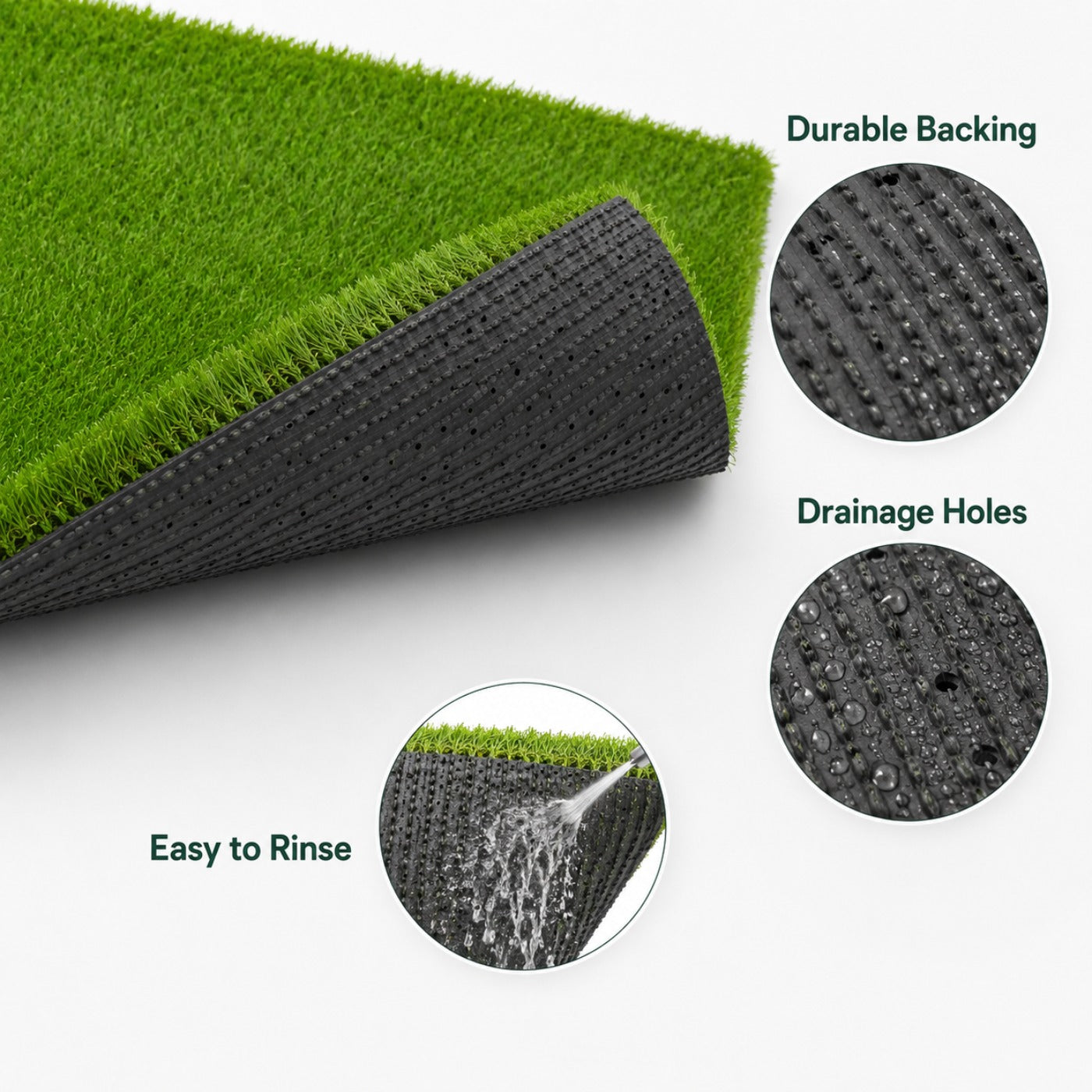 Outdoor Artificial Grass Roll - 0.7" Pile Height, 7 ft x 10 ft
