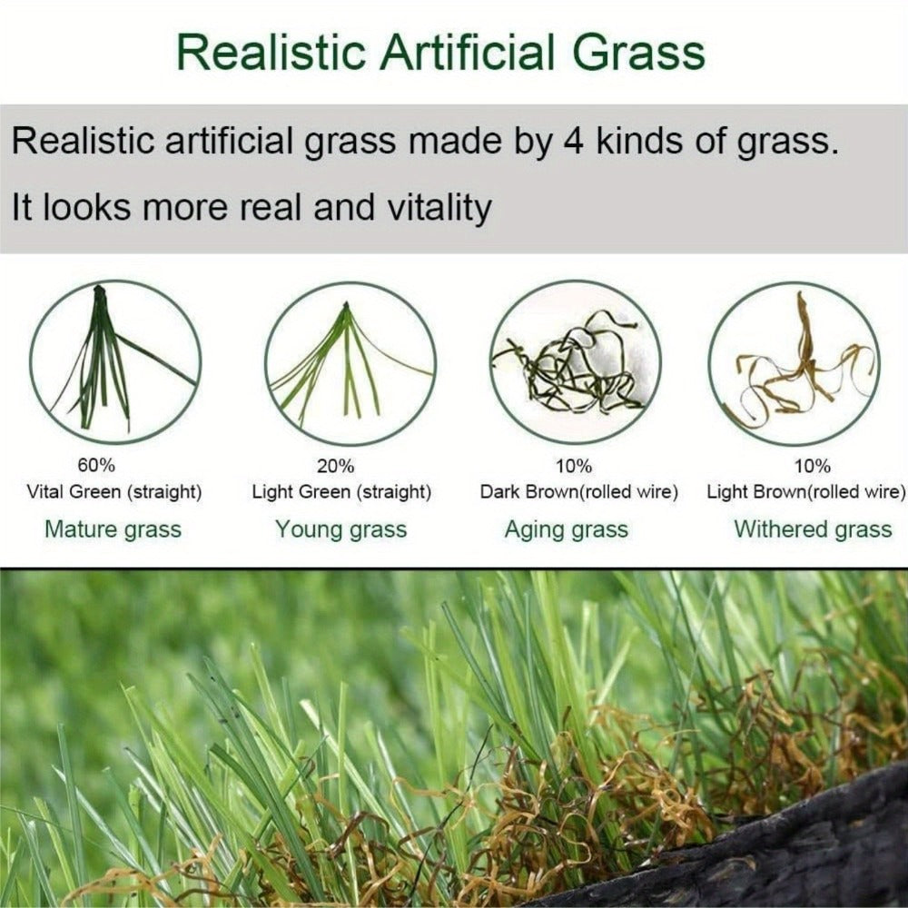 Artificial Grass roll 0.7in-Height 4colors 6.5ft-width 15ft-length