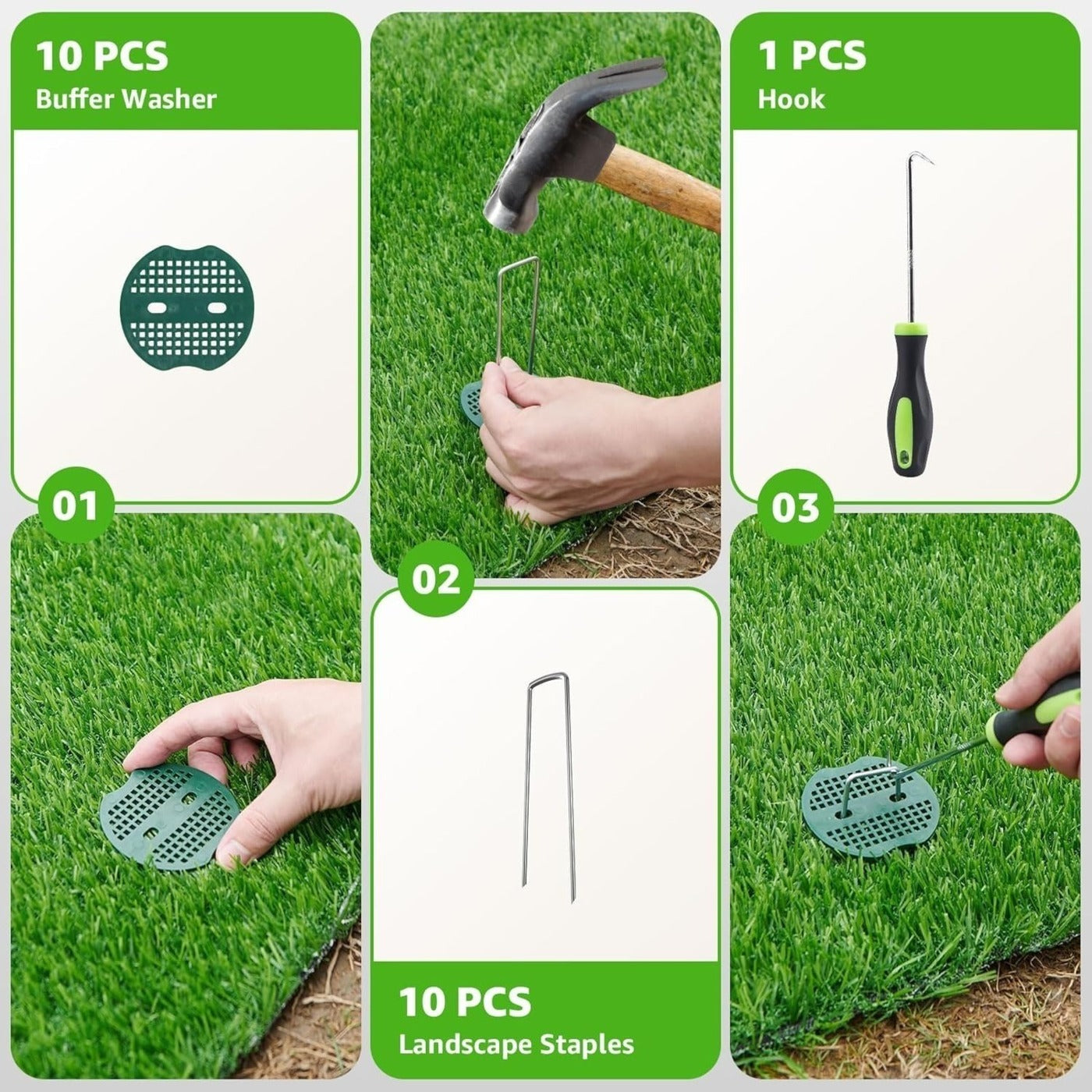 Outdoor Artificial Grass Roll - 0.7" Pile Height, 6 ft x 30 ft