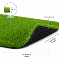 Outdoor Artificial Grass Roll - 0.7" Pile Height, 6 ft x 10 ft, Non-Adhesive Backing