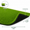Outdoor Artificial Grass Roll - 0.7" Pile Height, 6 ft x 20 ft