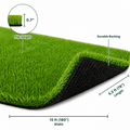 Outdoor Artificial Grass Roll - 0.7" Pile Height, 6.5 ft x 15 ft