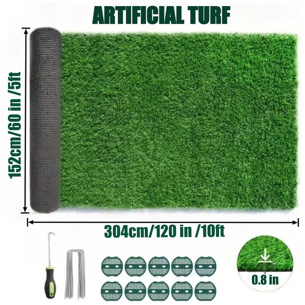 Outdoor Artificial Grass Roll - 0.7" Pile Height, 5 ft x 10 ft